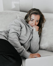 Load image into Gallery viewer, Unisex Melange Grey Namaste Zip Up Hoodie