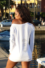 Load image into Gallery viewer, Ladies Lotus Flower and Sacred Geometry L/S T-Shirt