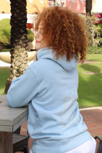 Load image into Gallery viewer, Unisex Baby Blue Hamsa Hand Hoodie