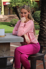 Load image into Gallery viewer, Ladies Crayon Pink Ganesh Round Neck Sweater