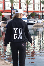 Load image into Gallery viewer, Unisex Black Yoga Zip Neck Sweater