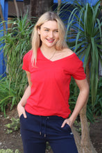 Load image into Gallery viewer, Ladies Red Chakra Round Neck T-Shirt