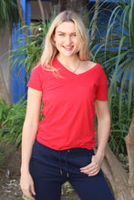 Load image into Gallery viewer, Ladies Red Chakra Round Neck T-Shirt