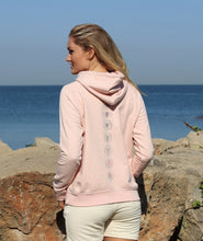 Load image into Gallery viewer, Ladies Melange Pink Chakra Hoodie With Tie Front
