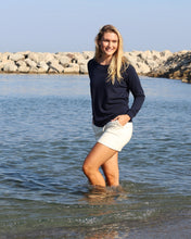 Load image into Gallery viewer, Ladies Navy Chakra Round Neck Sweater