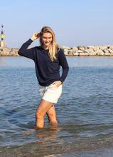 Load image into Gallery viewer, Ladies Navy Chakra Round Neck Sweater