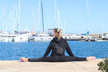 Load image into Gallery viewer, Ladies Ganesh Black Tie Front Hoodie