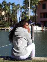 Load image into Gallery viewer, Unisex Melange Grey Love Heart Zip Up Hoodie