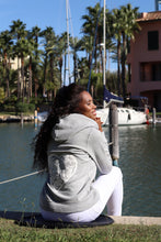 Load image into Gallery viewer, Unisex Melange Grey Love Heart Zip Up Hoodie