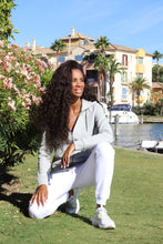 Load image into Gallery viewer, Unisex Melange Grey Love Heart Zip Up Hoodie