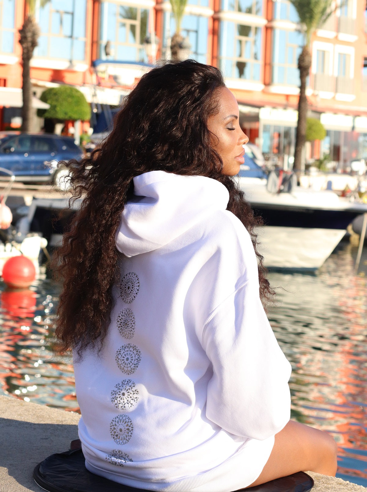 Unisex Mandala White Hoodie