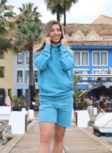 Load image into Gallery viewer, Unisex Sky Blue Luminous Chakra Hoodie
