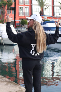 Unisex Black Yoga Zip Neck Sweater