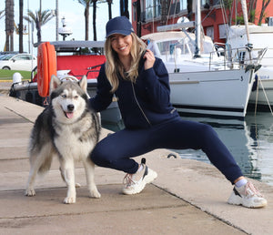 Unisex Navy Chakra Zip Up Hoodie