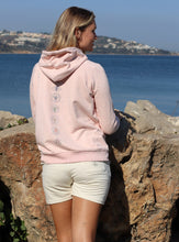 Load image into Gallery viewer, Ladies Melange Pink Chakra Hoodie With Tie Front
