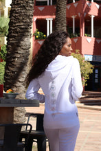 Load image into Gallery viewer, Unisex White Chakra Zip Up Hoodie
