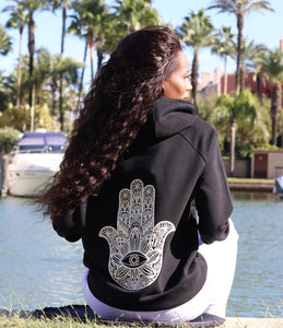 Unisex Hamsa Hand Black Hoodie